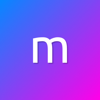 Motion ZK Logo, a white lowercase m on a blue to purple gradient background